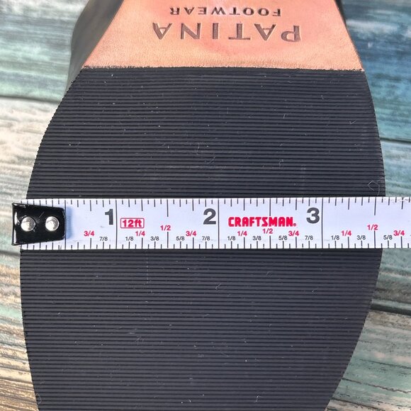 Portland Leather Patina Mules Womens 6.5 Black Leather Low Block Heel Handmade - Picture 10 of 13